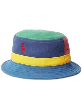 Ralph Lauren Colorblock Polo Bucket Hat in Green, Blue, Yellow, Red